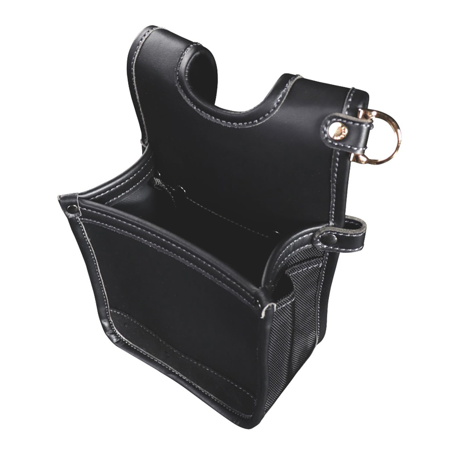 

Fujiya Architectural Slim Waist Pouch, 1 Drawer, Black and Gold, Light PU Leather Series, AB-41BG