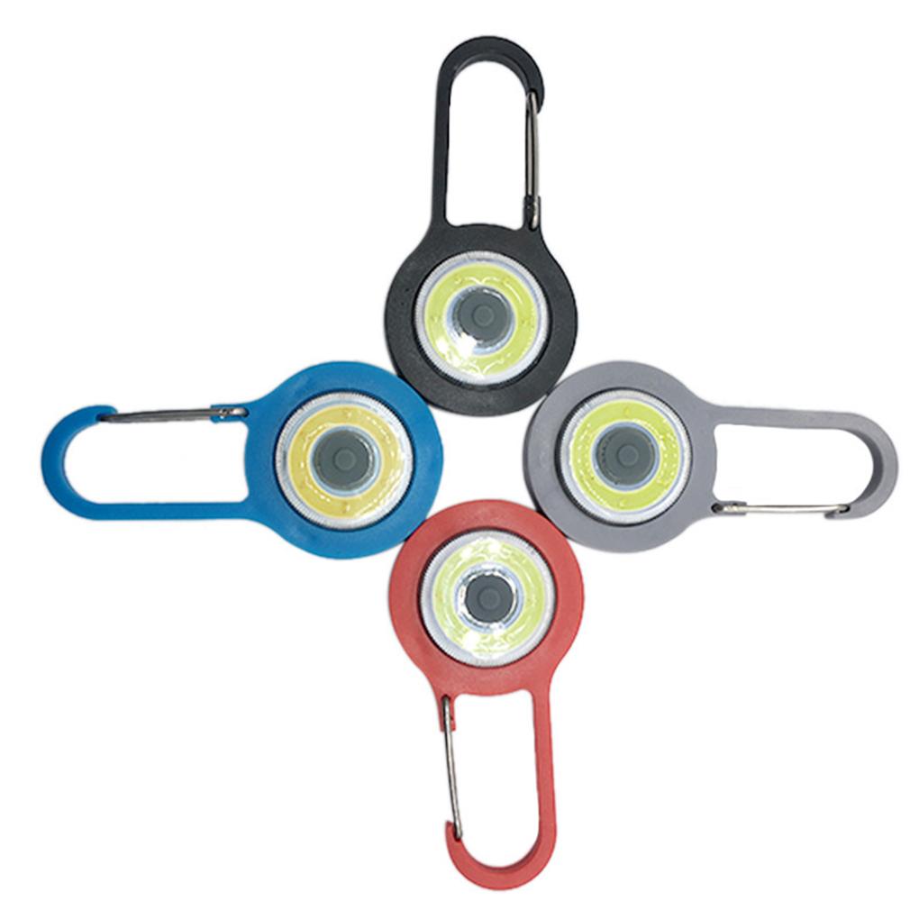 Keychain Light Adjustable Outdoor COB Keyring Flashlight Camping Working Lamp Battery Operated Lighting Equipment Camper Clip