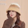 Rainbow Striped Fisherman Hat Children's Fashion Thickened Fleece Hat Autumn and Winter Outdoor Washbasin Hat