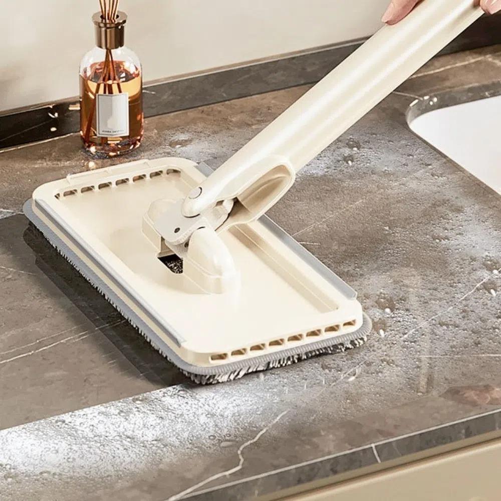 Multi-function Hands-Free Mini Mop with Scraper Portable Face Towel Small Mop Plastic Stickable Handheld Clean Mop Home