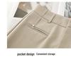 Women's Apricot High-Waisted Slimming Wide-Leg Pants - Spring/Summer 2026 Casual Suit Trousers