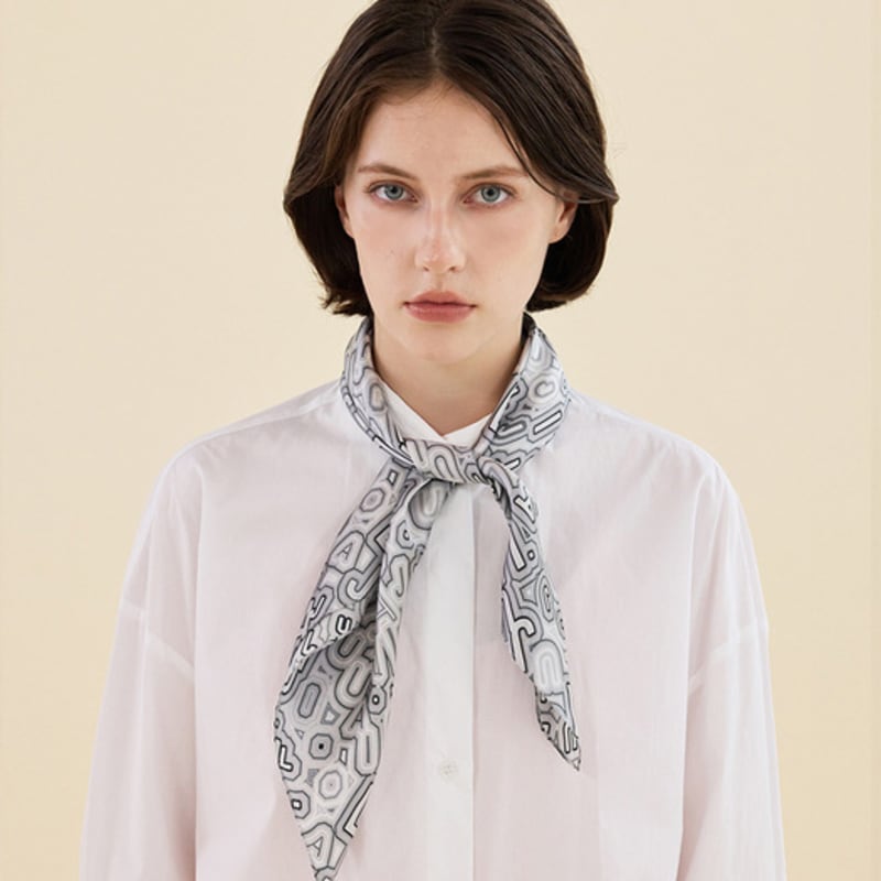 2DREAMERS Letter Maze Black Silk Scarf