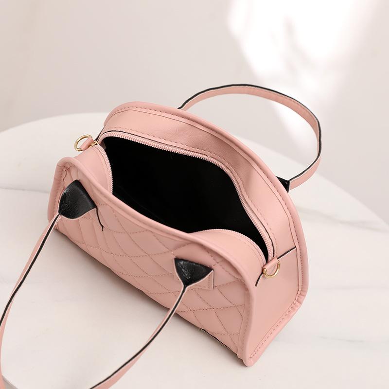 Women's bag, new shoulder messenger bag, fashionable and simple diamond long label decorative handbag, one piece.