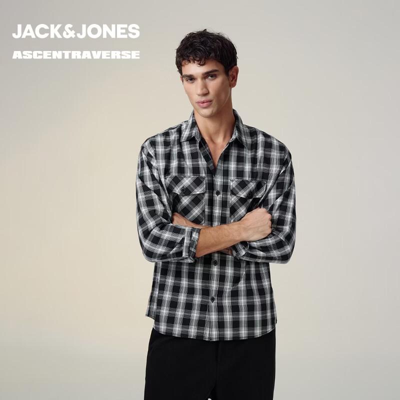 Мужская классическая клетчатая рубашка с длинным рукавом Jack & Jones 2025 Осень XL