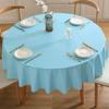 Simple Solid Color Table Cloth Waterproof Oil Resistant Round Dining Table Cloth Heat-resistant Non Washable Easy To Maintain