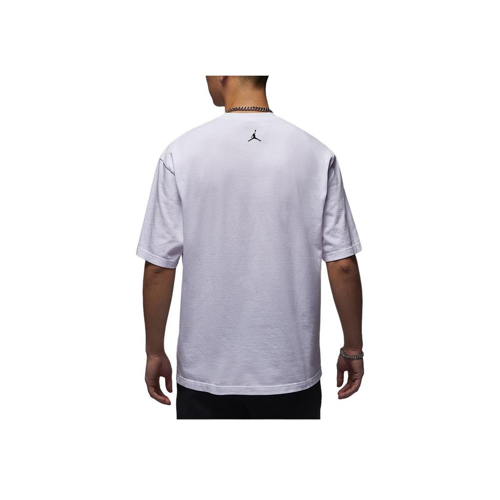 Jordan Round Neck Fashion Versatile Vintage Short Sleeve T-Shirt Men Tops White HJ2930-100
