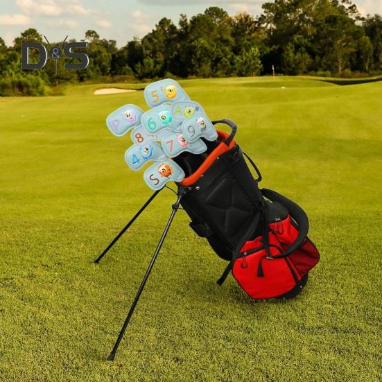 9Pcs Golf Club Head Covers Golf Club Wedge Iron Protective Headcover Thick Faux Leather Golf Iron Head Covers Golf Accessories