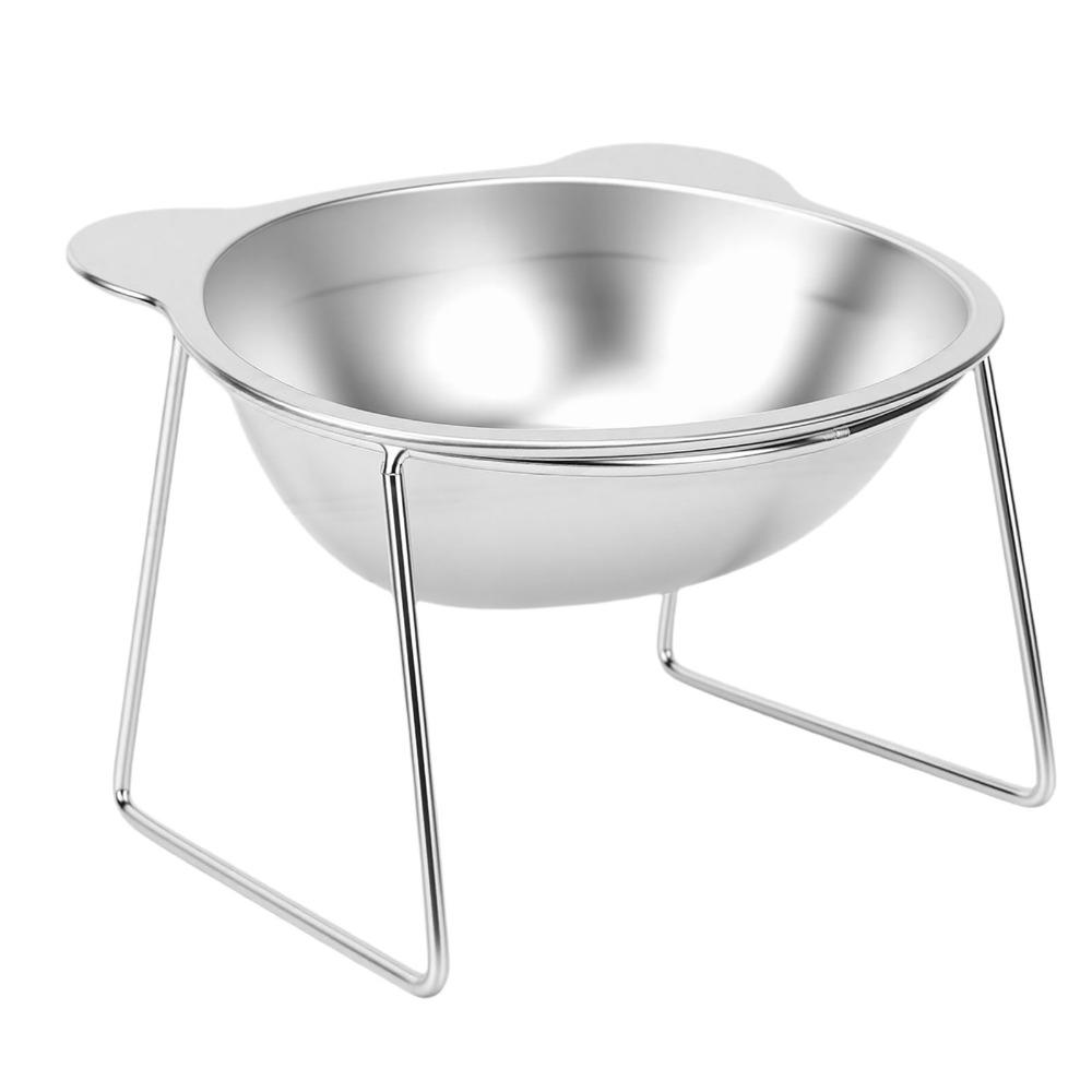 Stainless Steel Elevated Pet Bowl 15° Tilted Cat Food Bowl Sturdy Raised Cat Bowl  Home Use