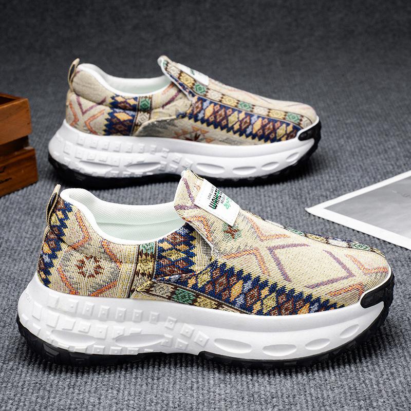 Fashion Men Dude Shoes Print Canvas Shoes Bohemia Style Summer Trendy Hot Sale Women's Canvas Breathable and Anti-slip Casual Sneakers
