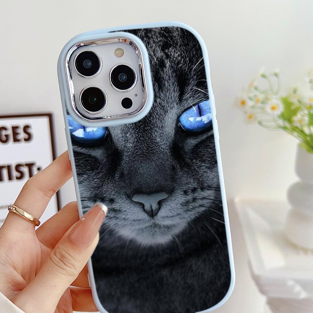 LZ3 Black Cat Green Eyes Soft Phone Case for Samsung S24 Ultra S23 Plus S21 FE A16 A54 A52 A06 Infinix Hot 40 30i Lens Protection Shockproof Cover