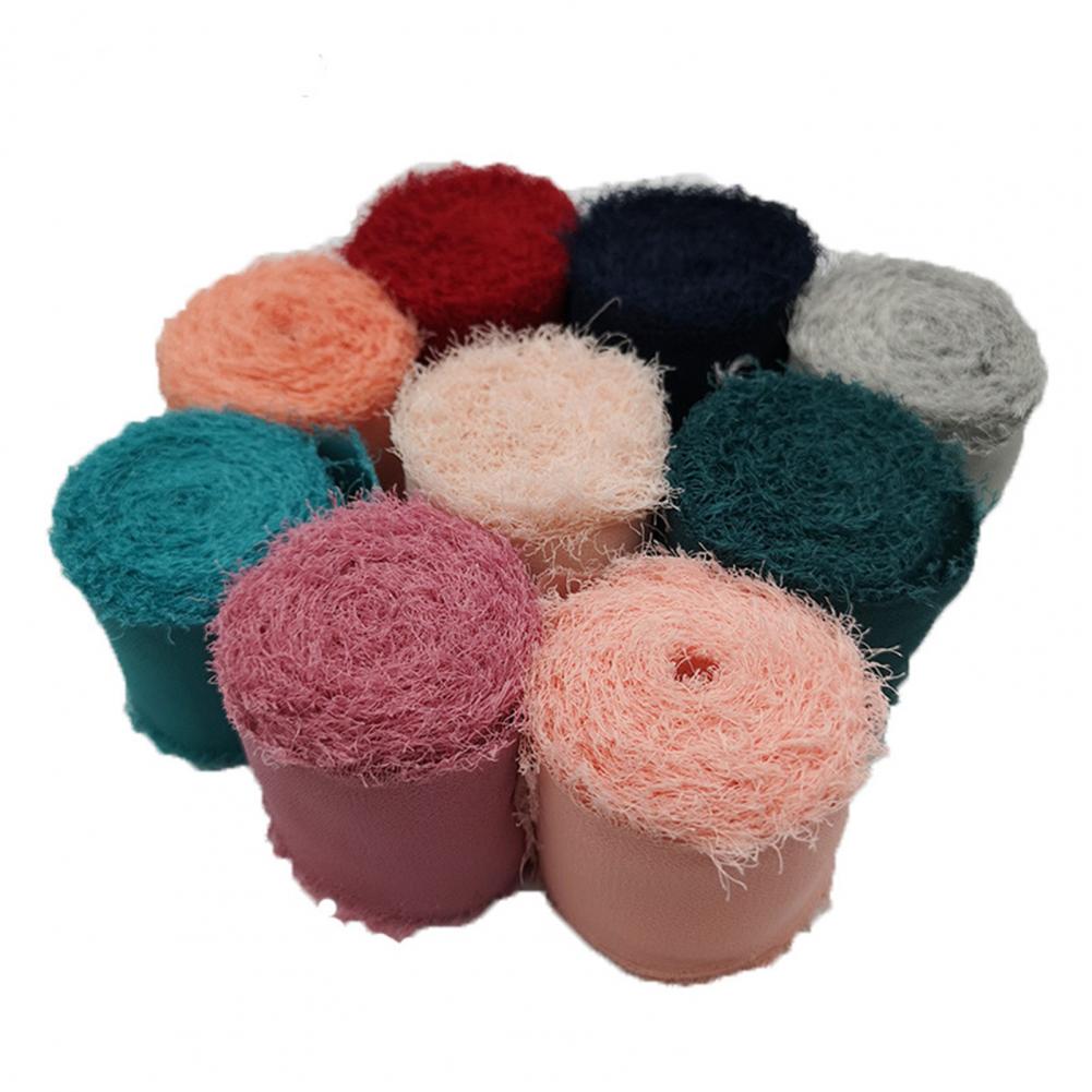 Ausgefranstes, faltiges Chiffon-Seidenband, Hochzeits-Blumenstrauß, Wickeldekoration, Requisite
