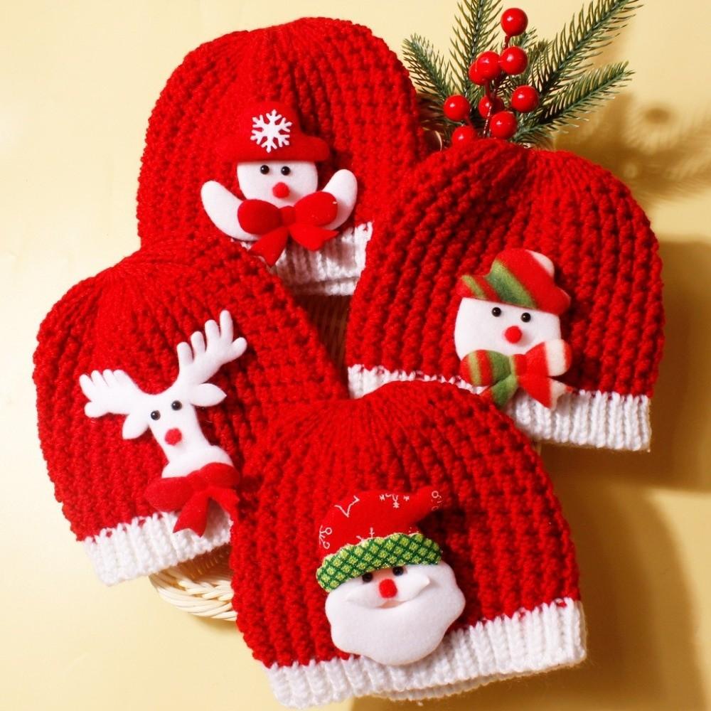 Warm Christmas Hat Coldproof Ear Protection Hat New Knitted Hat  Baby