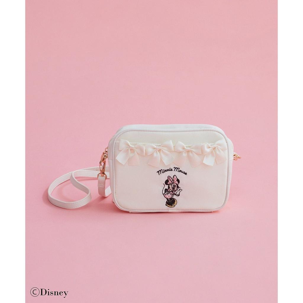Maison de FLEUR Minnie Mouse Ribbon Shoulder Bag White Pink