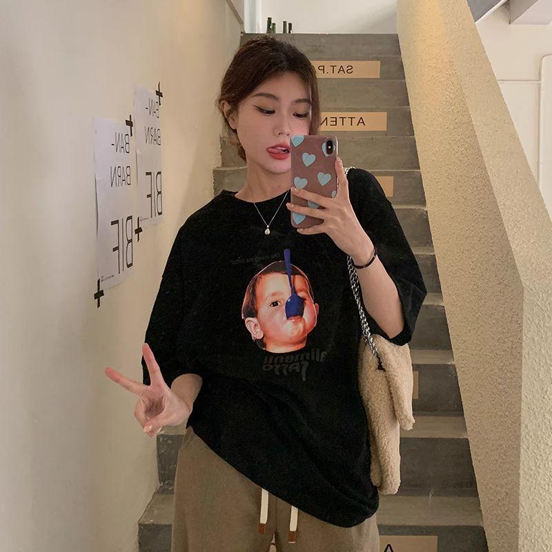 

Women s Summer Slimming Retro Cotton T-Shirt - Short Sleeve Casual Korean Style L хакі