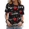 Fashion Women's Crew Neck Short Sleeve 3D Casual Color Printing Casual Short Sleeve Crew Neck T-Shirt
