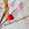 Heart-Shaped Artificial Heart Flowers DIY Vase Festive Atmosphere Berry Flower Stem Simulation Fake Flower Valentine's Day