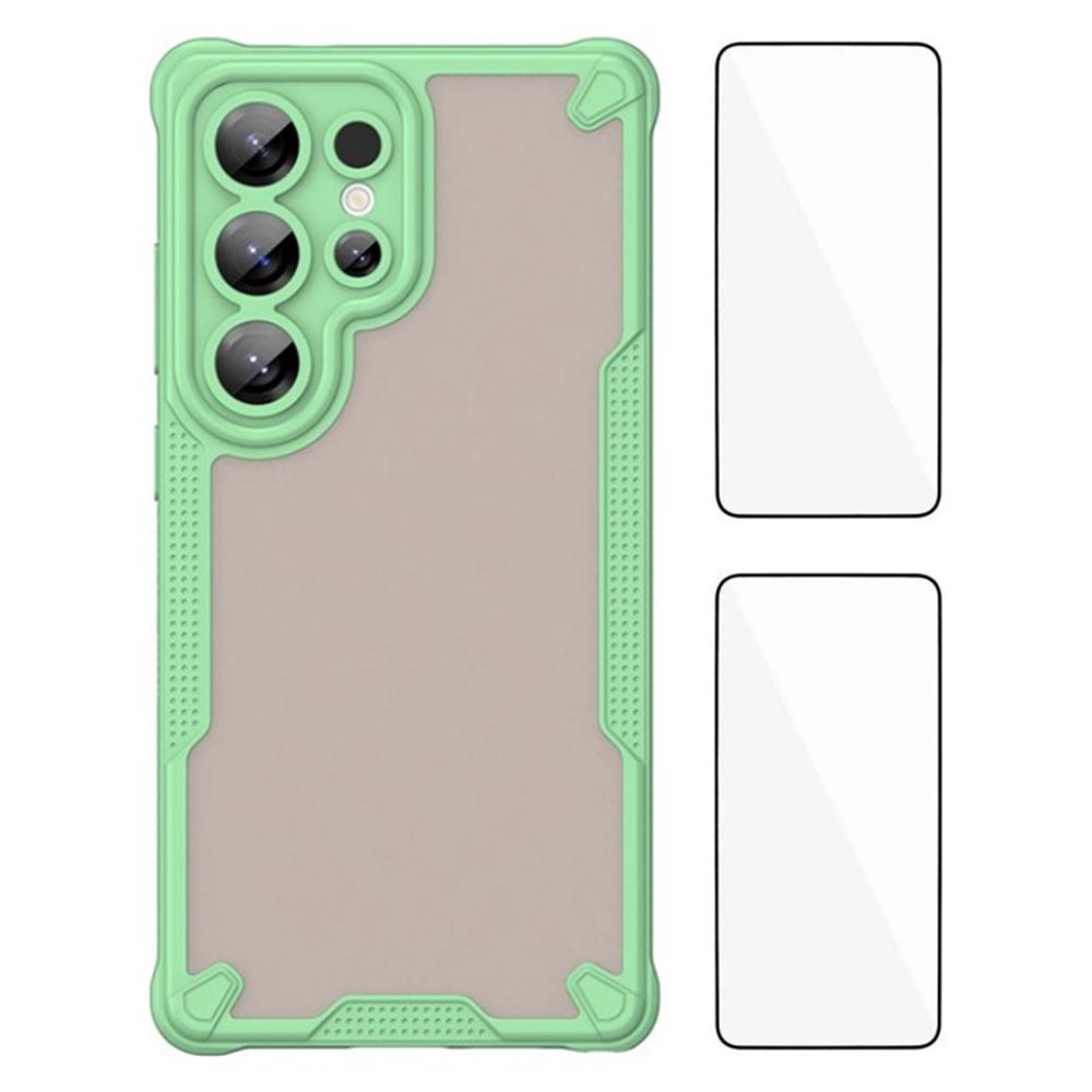 WANLONFENG MFFJ Series For Samsung Galaxy S25 Ultra Back Cover with 2PCS Tempered Glass TPU+Acrylic Phone Case
