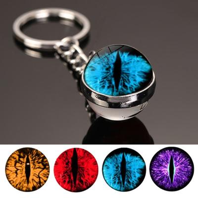 Time Gemstone Glass Keychain Devil's Eye Cartoon Pendant Keychain