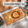 Leopard Theme Crystal Velvet Floor Rug Personalized Custom Name Text Warm Carpet Home Decoration