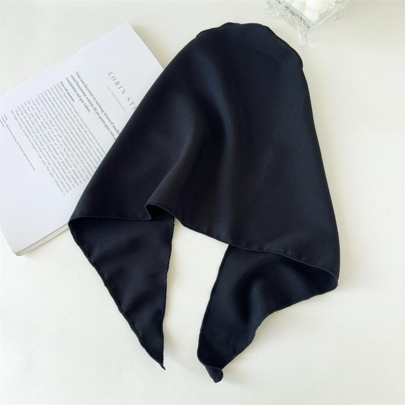 Solid Color Triangle Hair Scarf Retro Head Wrap Minimalist Hair Kerchief Chic Back Tie Headband For Outdoor Travel