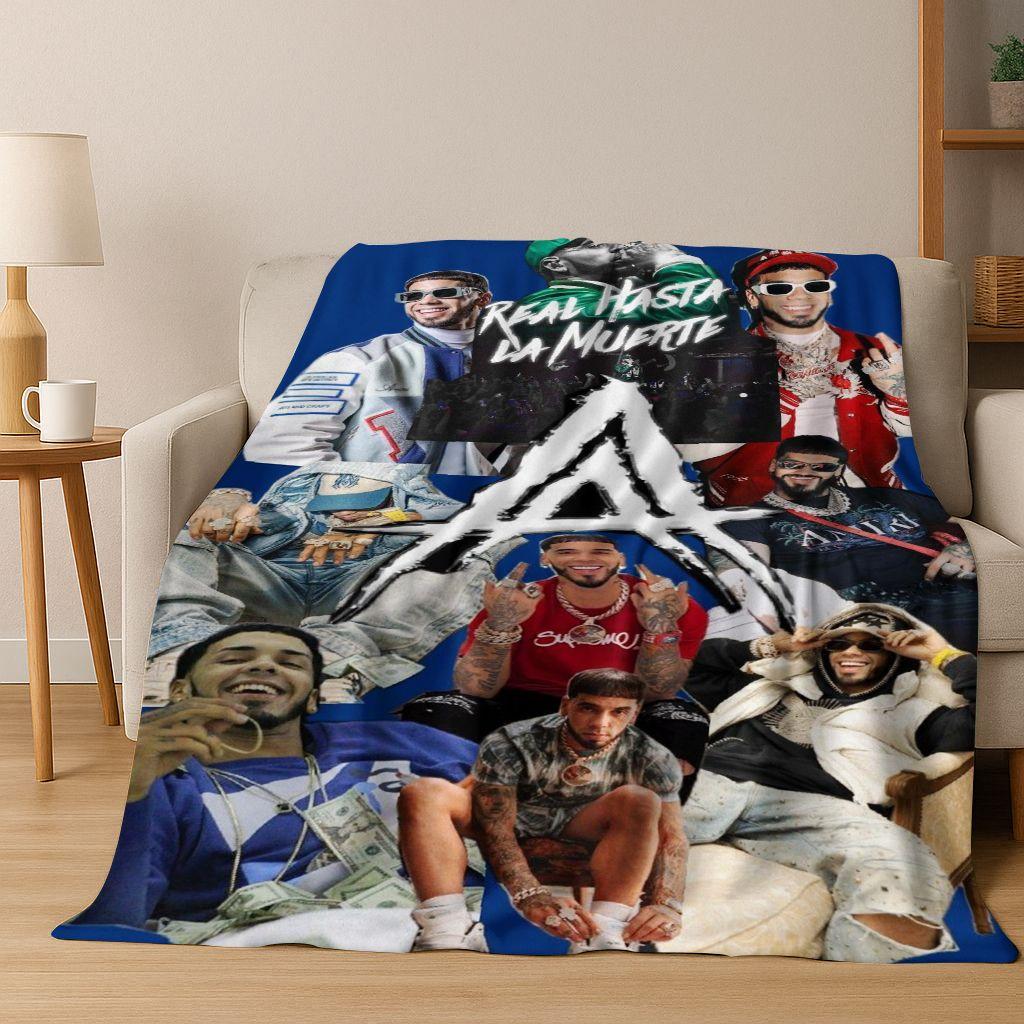 26 Style Anuel AA Hip Hop Rapper Singer Flannel Blanket,Warm and Cozy Soft Throw Blanket for Home Bedroom Bed Sofa Cover Kid