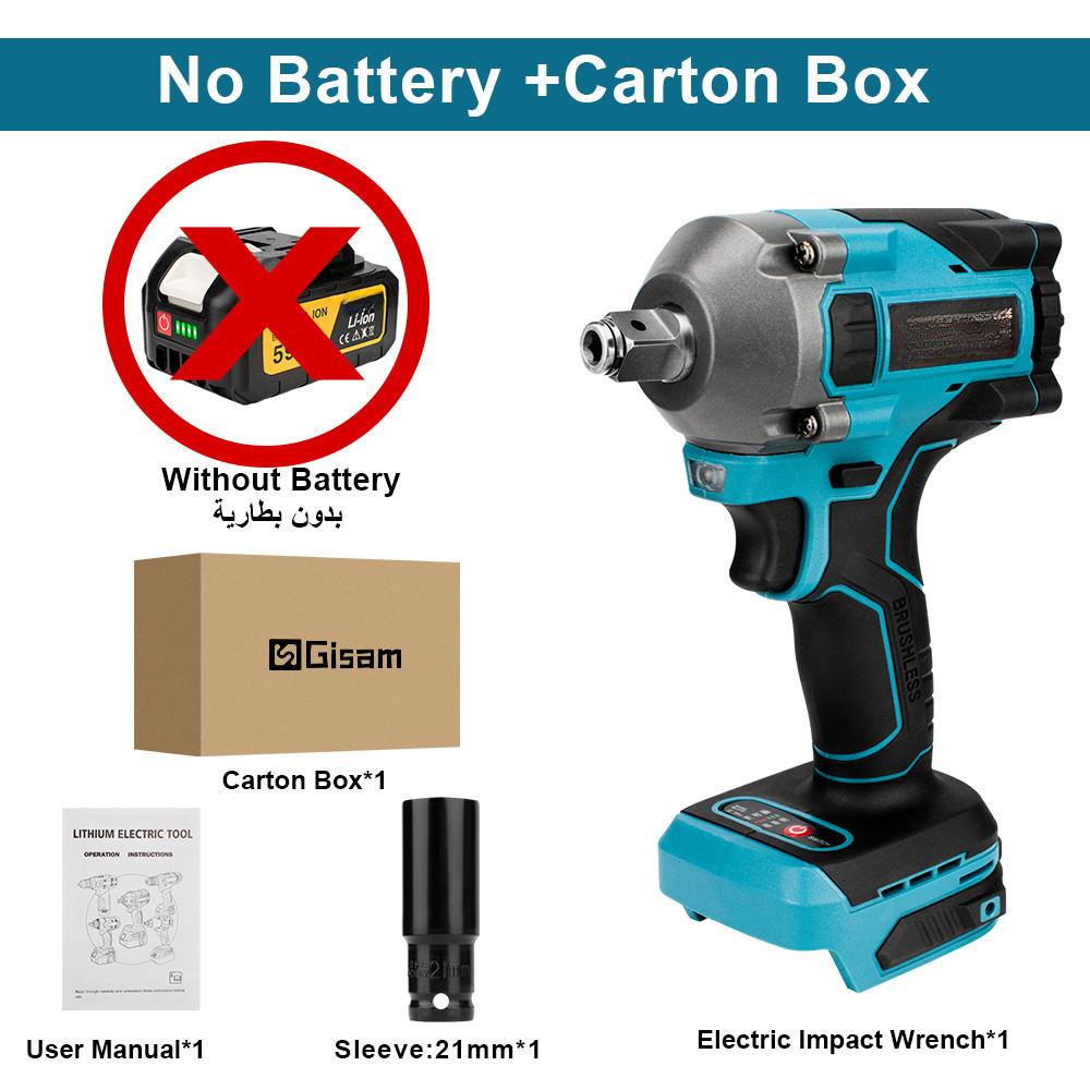 

1/2 дюйма Торцевая головка для шуруповерта Электроинструменты Бесщеточный электрический ударный гайковерт Аккумуляторный портативный электрический гайковерт
