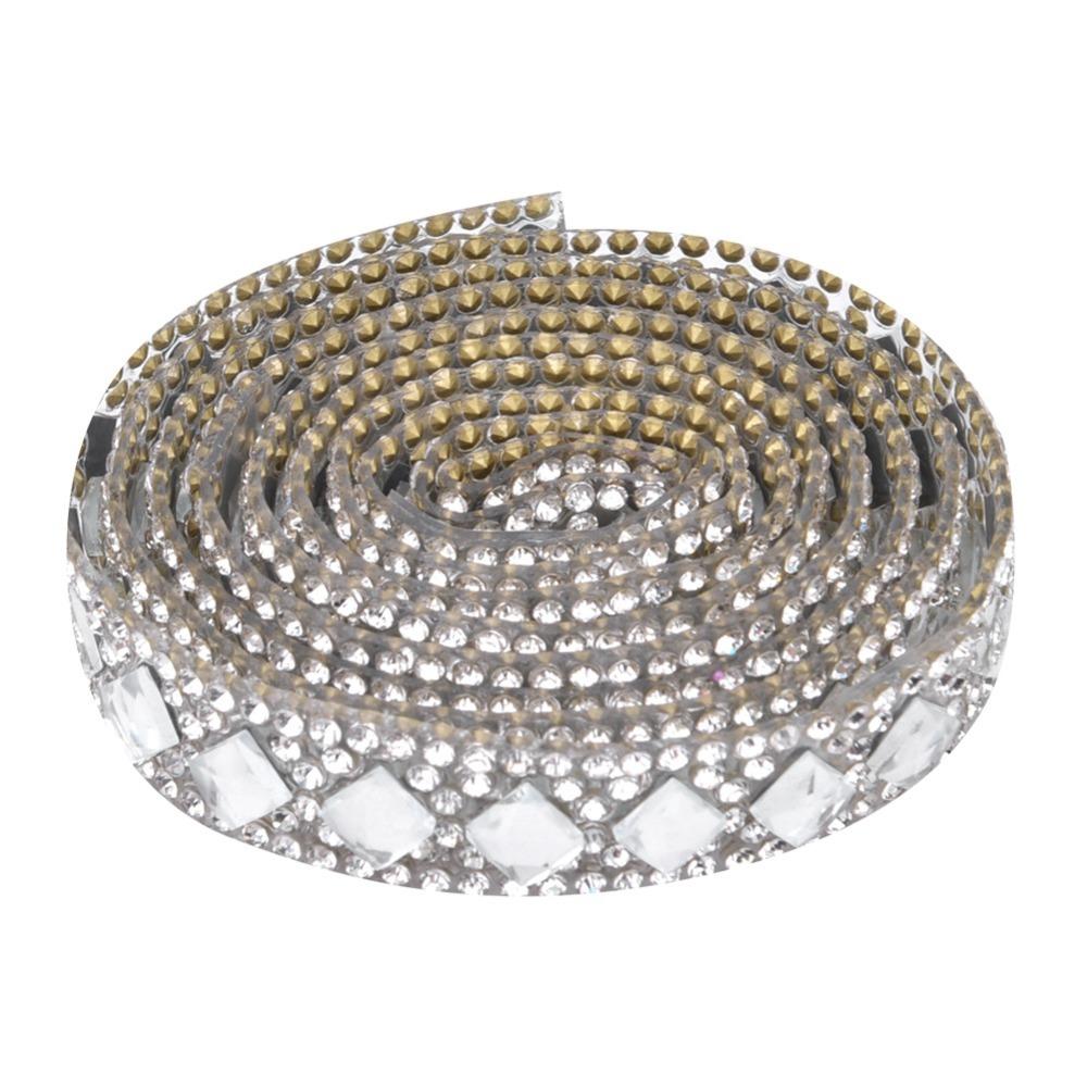 1pcs 3 Yards Length Rhinestone Chain Ribbon Bling Rhinestone Tape Home Décor Projects