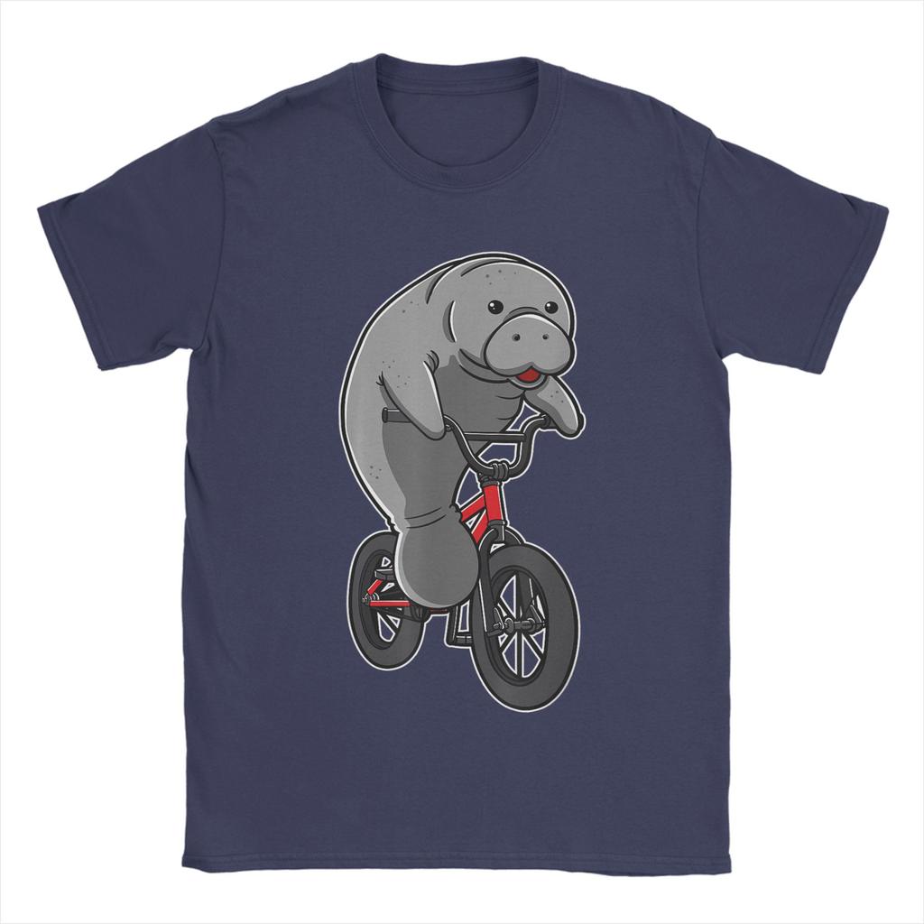 Awesome Unisexatees Sea Cows Dugong Biker Cyclist Floaty TShirts Unisex O Neck T Shirt Short Sleeve Tee Shirt Plus Size Clothing