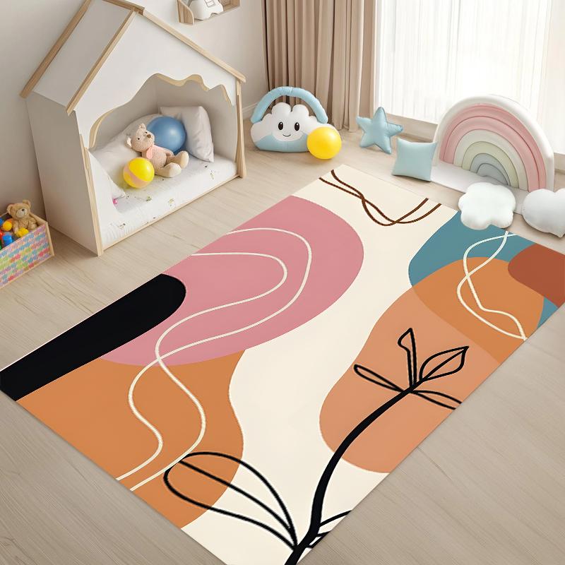 Kids Carpet Mat Rug Home Decoration Children Room Floor Rug Cartoon Cloud Pattern Abstract Art Style Play Area Rug