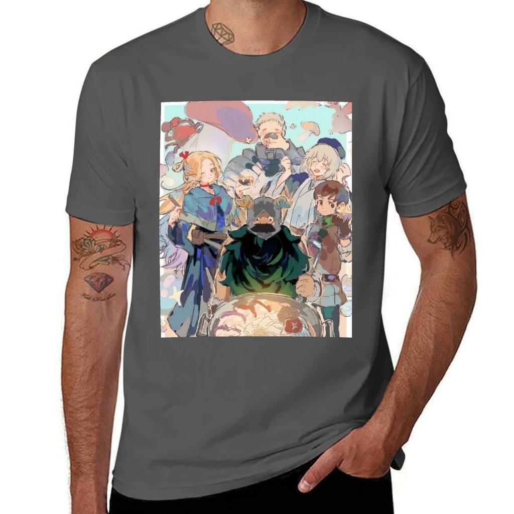 Delicious In Dungeon Tshirt T Shirts For Unisex Graphic Vintage Cotton T Shirt Pack Tshirt