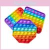 Innovative 12cm Rainbow Silicone Sensory Bubble Toy For Kids With Colorful Shapes