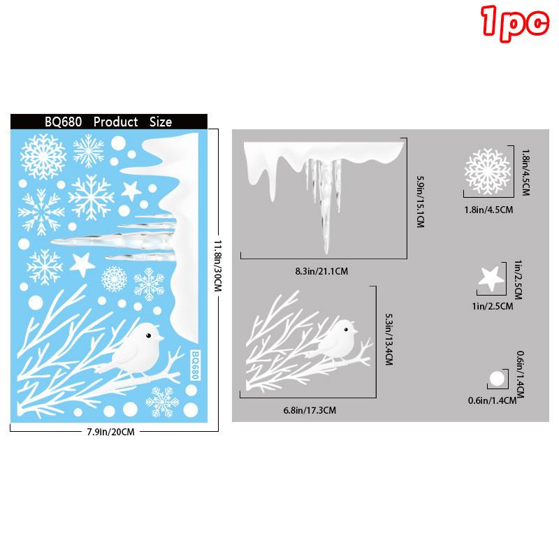 

Christmas Decorations, White Snowflakes, Snowmen, Static Cling Stickers, Shop Window Decorations, Glass Stickers A1