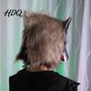 Werewolf Cosplay Gear Realistic Claws Gloves, Furry Black Wolf Paw Costume Headgear, Halloween Durable Gloves Beast Animal Props for Party Cosplay,