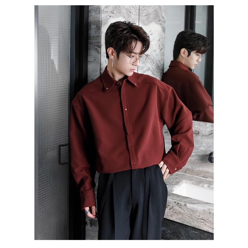 Men Solid Color Button Down Long Sleeve Shirt Casual Loose Fit Business Lightweight Daily Top