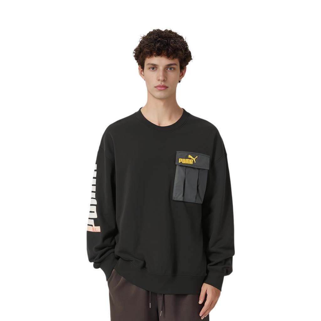 Puma Sweatshirts Men's Black Crew Neck Moderate Regular 539699-01