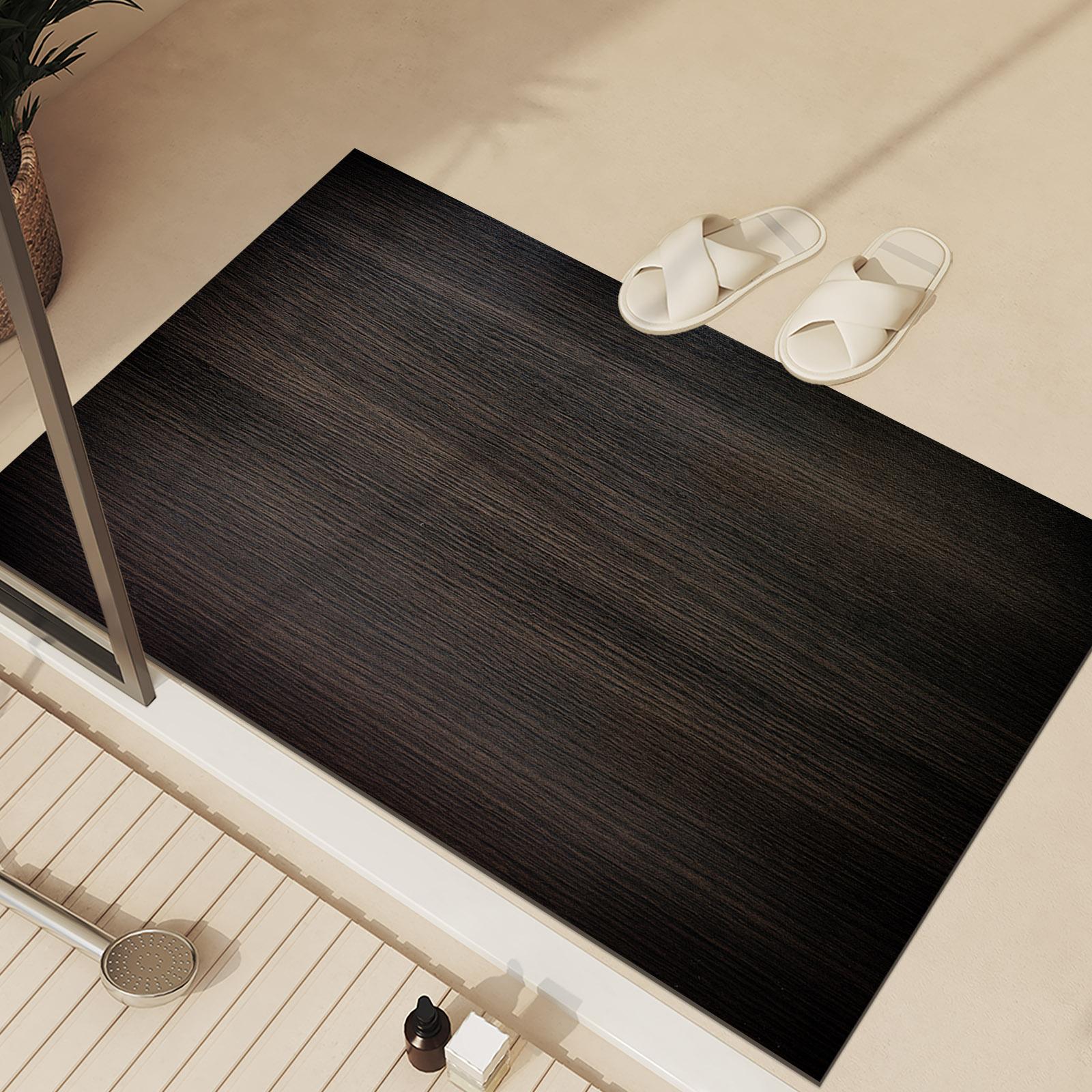 

Wood Grain Simple Diatomite Window Mat Kitchen Bathroom Absorbent Carpet Quick Drying Stain Resistant Home Decor Summer 40X60CM(1.3X2FT