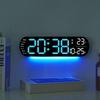 Large-screen LED Ambient Light Wall Clock Temperature Date Week Display Remote Control Home Living Room Decorative Wall Clock