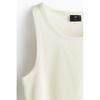 H M sliM Fit Ribbed Sleeveless Top Beige