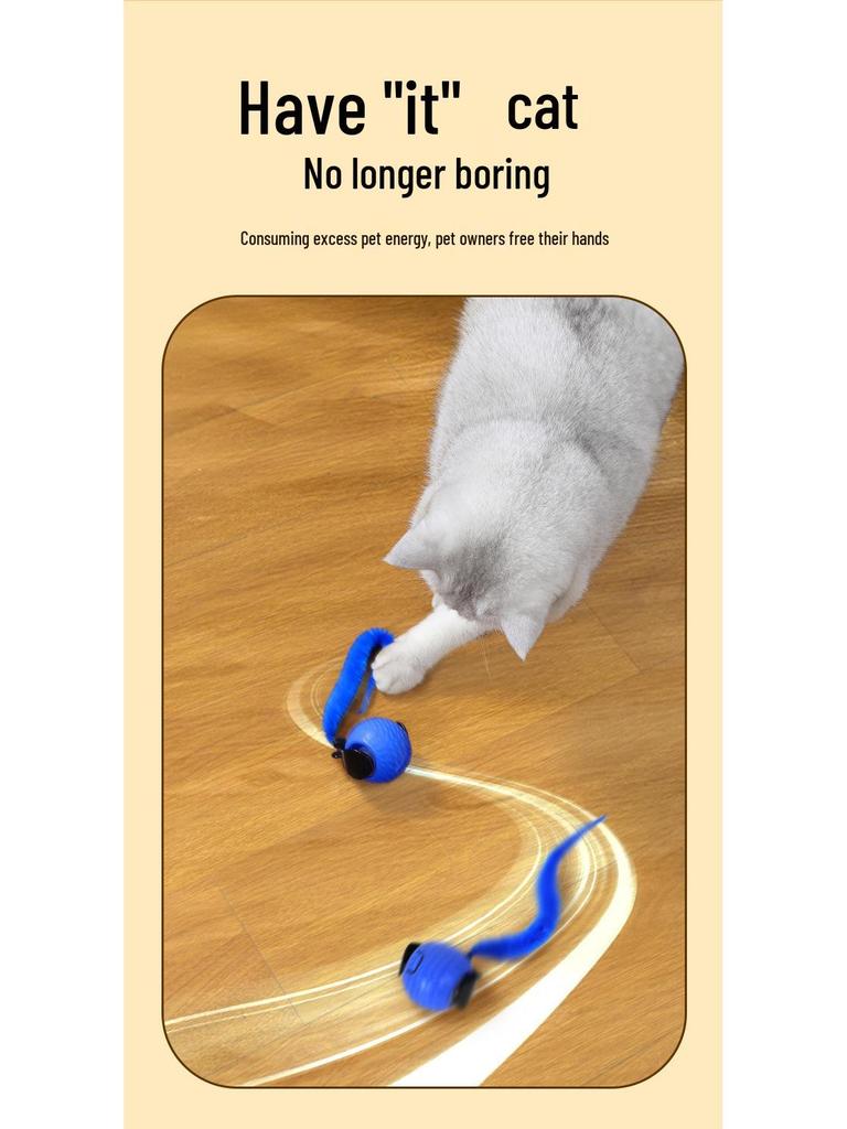 Smart Electric Cat Toy: Automatic Obstacle-Avoidance Rolling Ball for Self-Entertainment