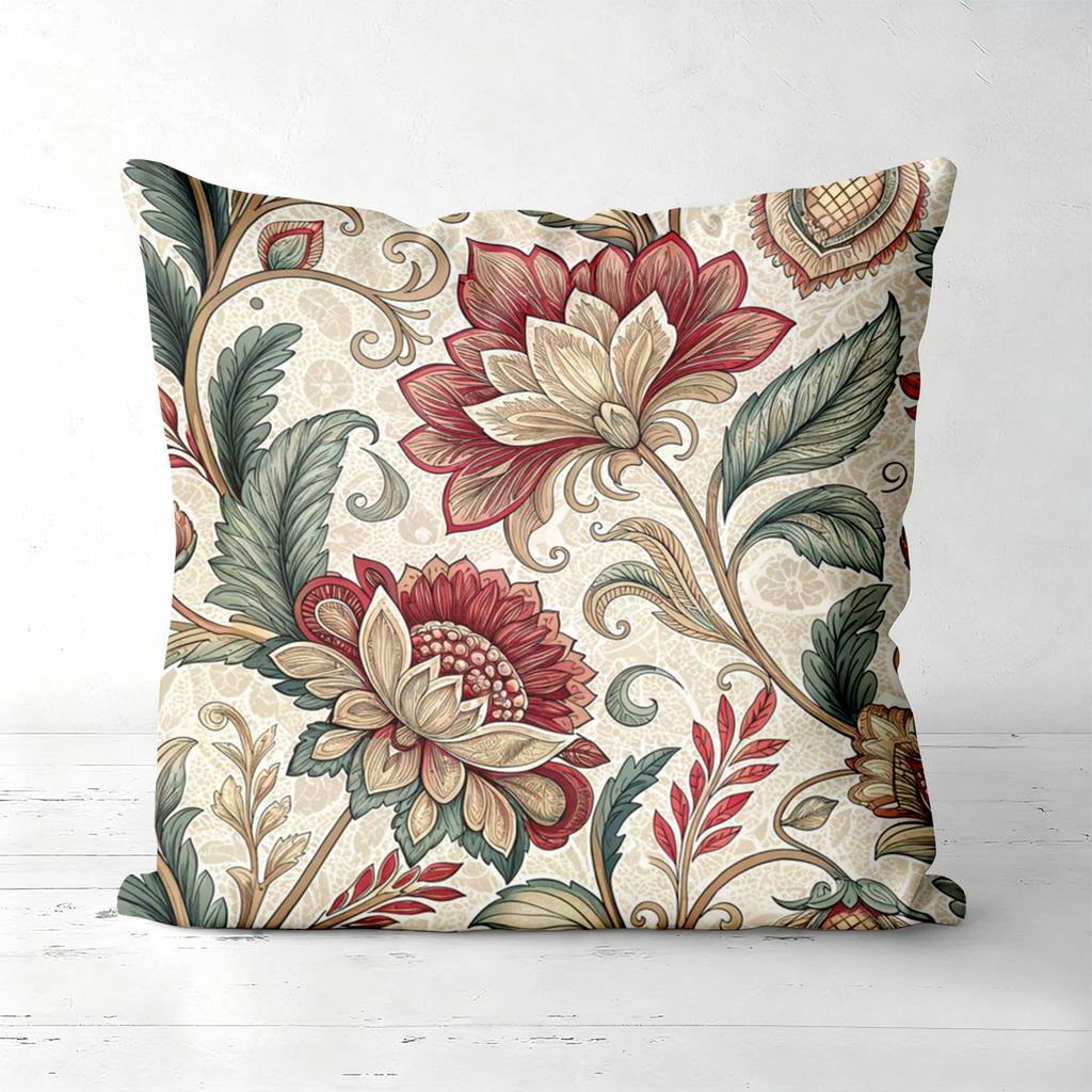 Floral Patterned Throw Pillows For Home Decoration Polyester Pillowcase, Sofa Decorative Cushion Cov Headboard Pillow