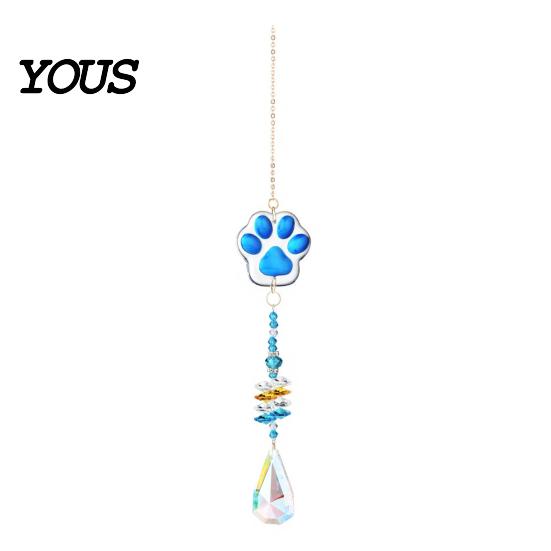 Exquisite Craftsmanship Wind Chime Crystal Cat Paw Chimes, Suncatchers for Windows Hanging, Rainbow Light Prism Maker Indoor Outdoor Home Garden Decor