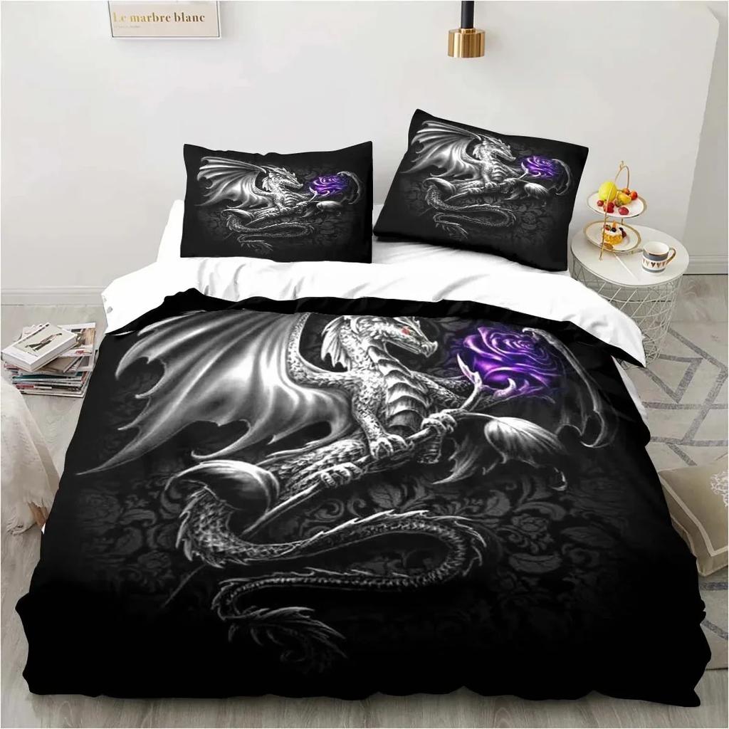 Magic World Dragon Bedding Collection Boys Girls Twin Queen Size Duvet Cover Pillowcase Bed Kids Adult Fashion Home Textileextile
