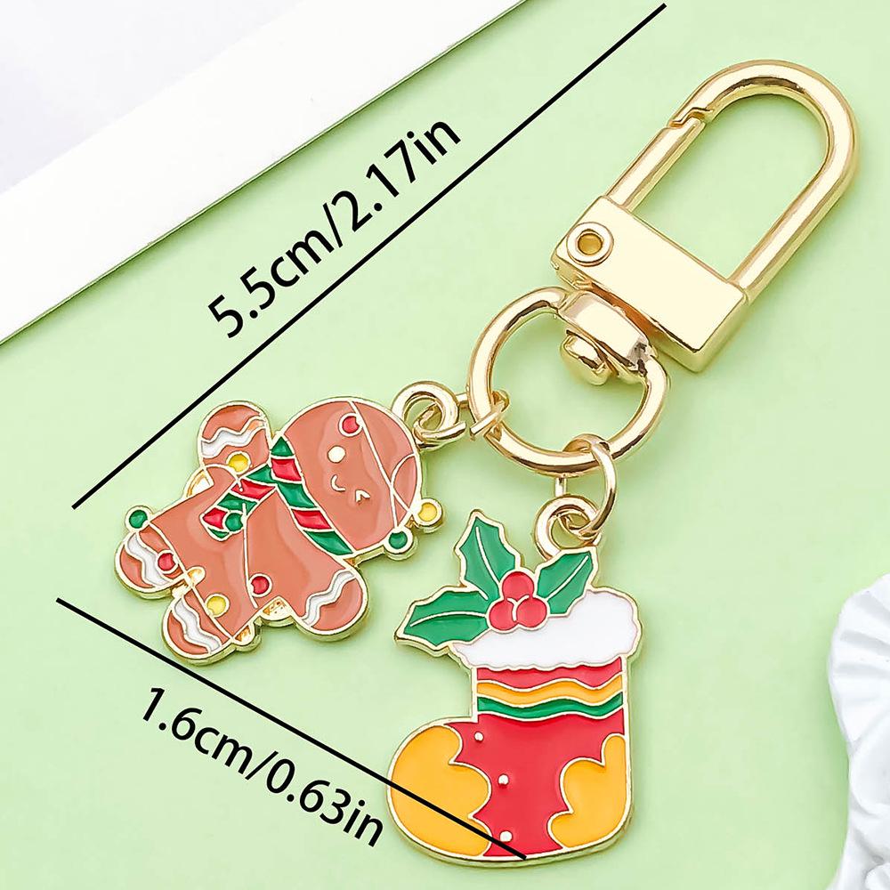 Exquisite Christmas Keychain: Santa, Reindeer, Gift Box, and Bell Ornaments Pendant