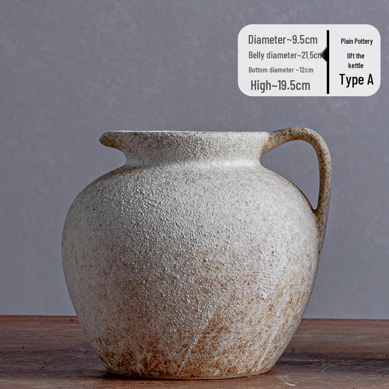 Keramická váza na sušené květiny Wabi-Sabi - Retro keramika pro kreativní aranžmá v jídelně nebo obývacím pokoji