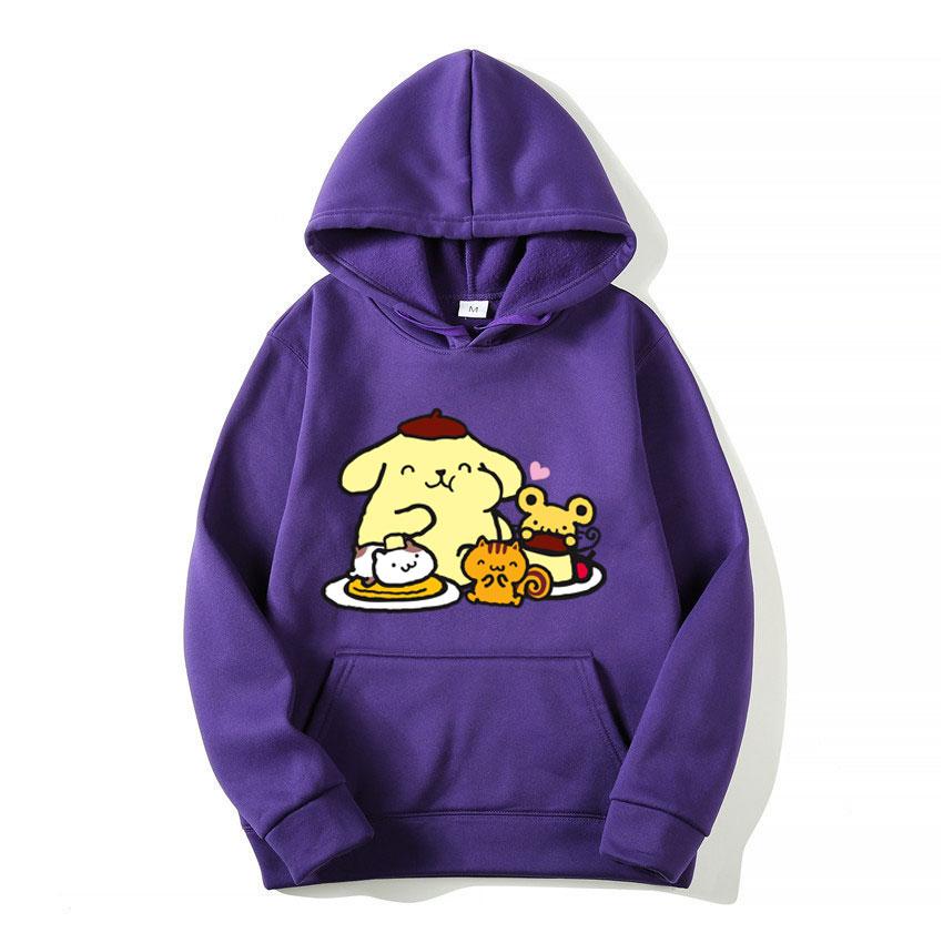

2025 новая мода Мужские и женские толстовки с капюшоном Мультяшный пушистый свитер Пурин для пары Желтая спортивная одежда весна осень 6XL