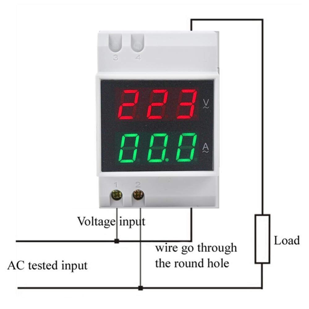 LED Display DIN Rail Power Meter AC80-300V Digital Energy Meter  Industrial Panel
