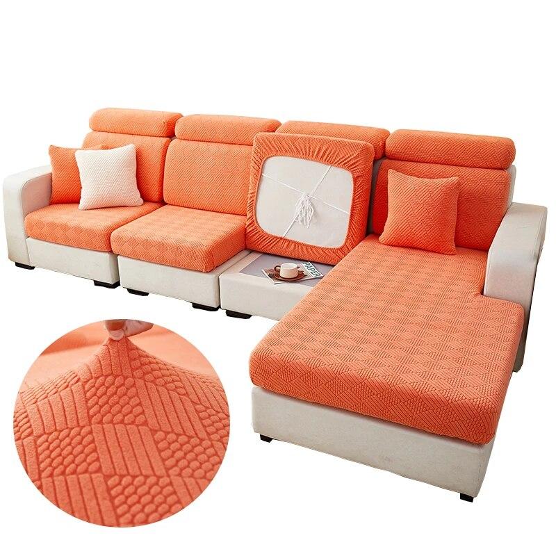 1pc jacquard plush sofa cushion cover, chalse long cover, back cushion slipcover ,stretch protector for 1/2/3/4 seat couch cover
