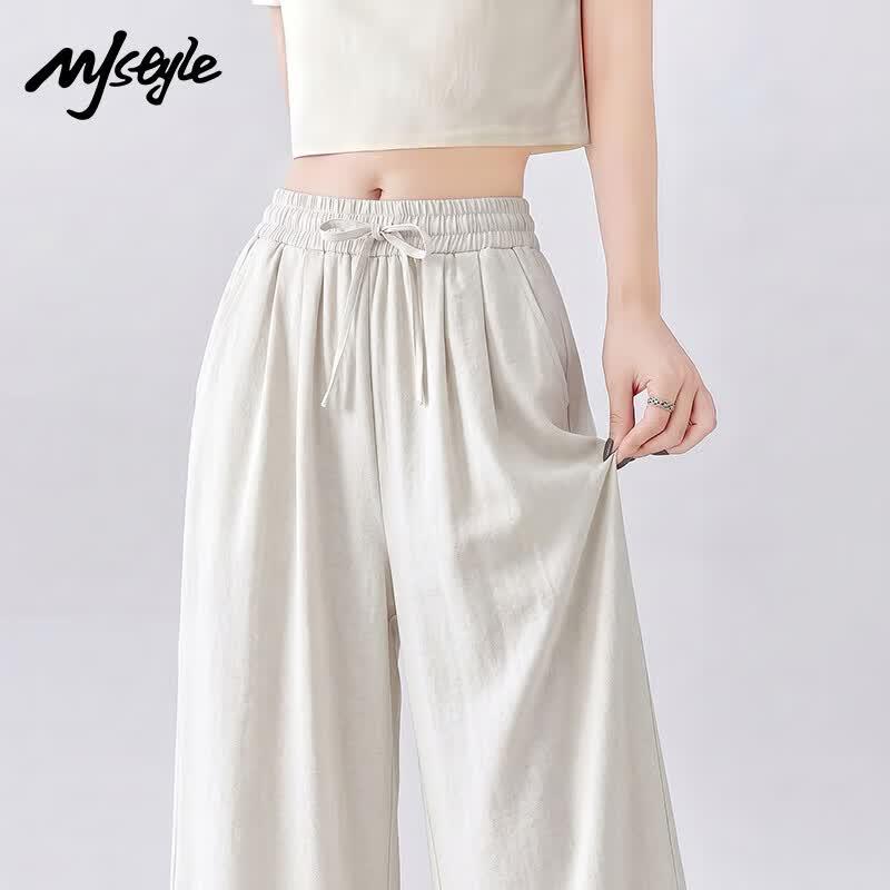 MJ STYLE Women s Relaxed High-Waist Wide-Leg Pants L кремовый