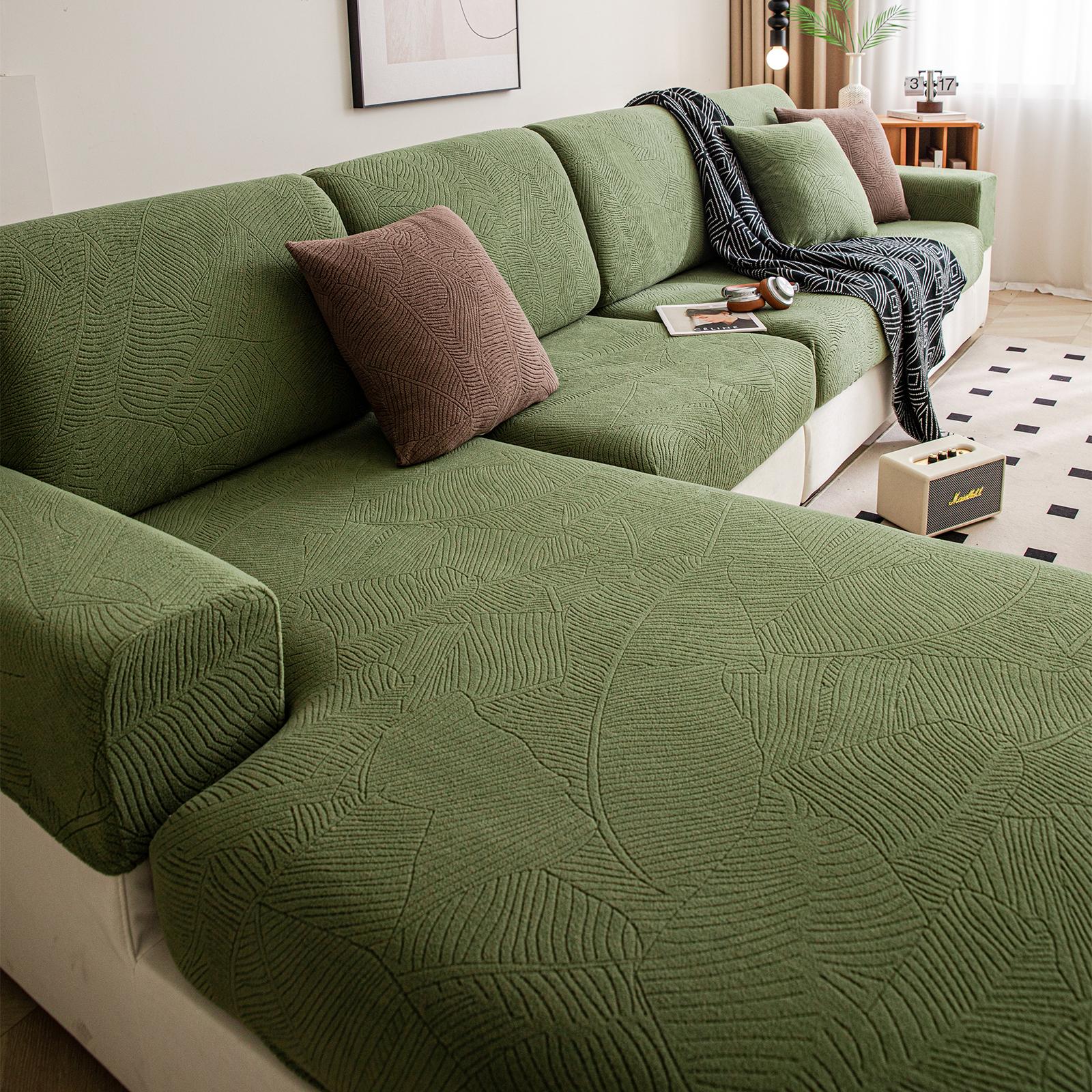 

Banana Leaf Fabric Sofa Cloth Cover, Polar Fleece, Living Room, Comfortable, Dustproof, Anti Pet Scratch Backrest S