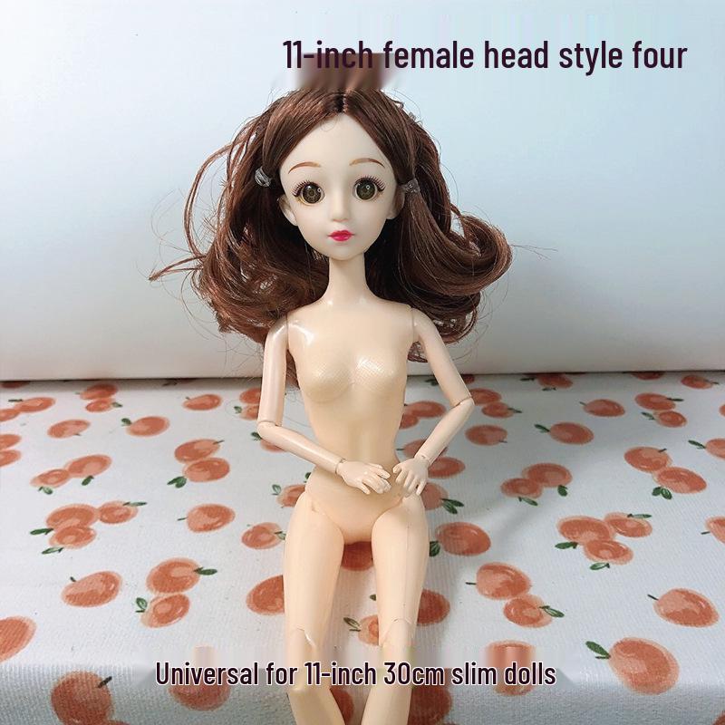 30cm 11-inch BJD Doll with Blinking Real Eyes, Changeable Clothes, DIY Options, and Bonus Head